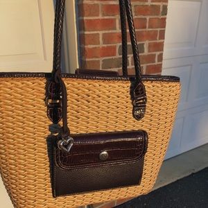 Vintage Brighton Straw Bag With Braided Straps